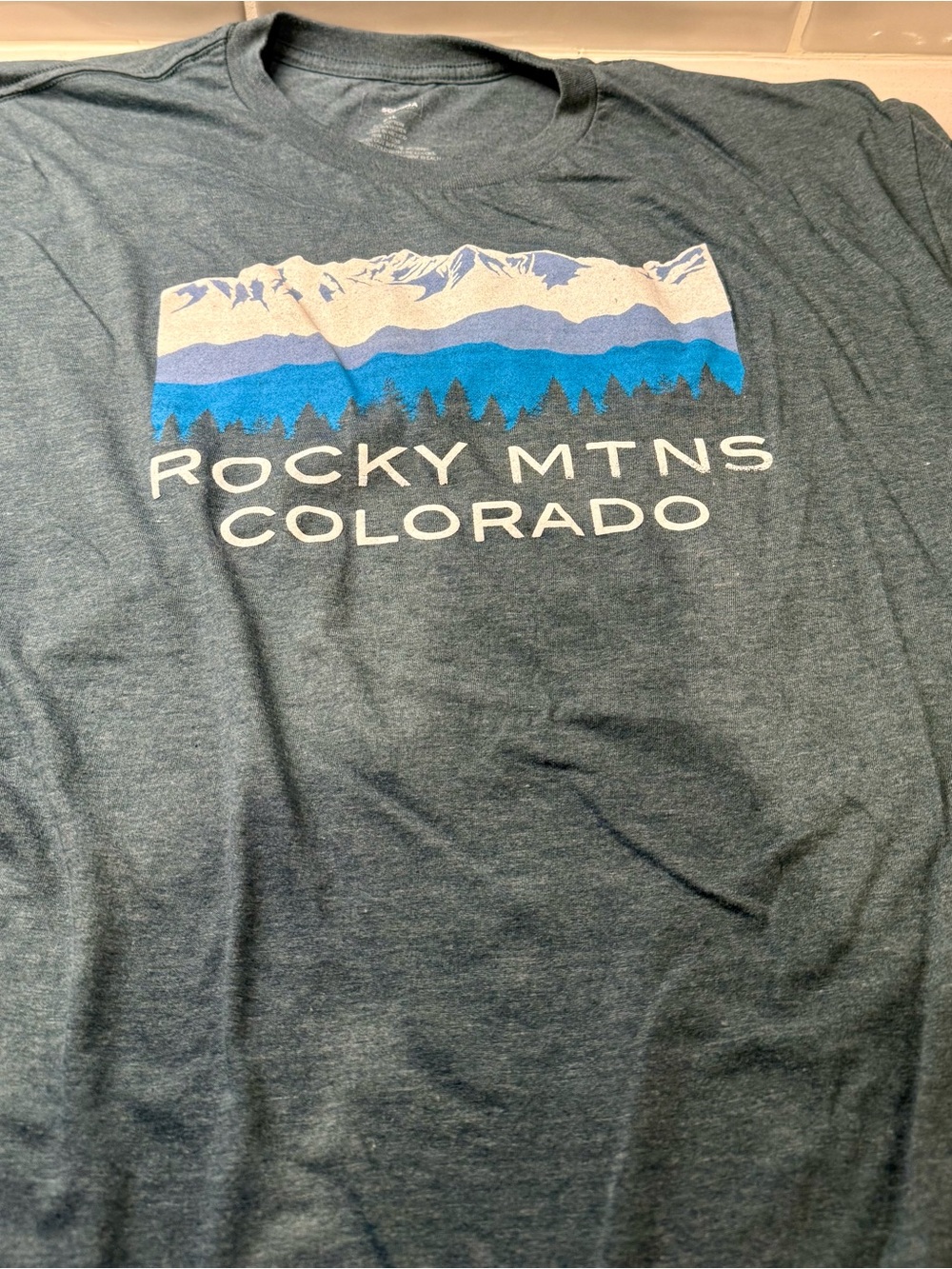 Rocky Mtns Colorado Graphic Tee - Blue/Gray